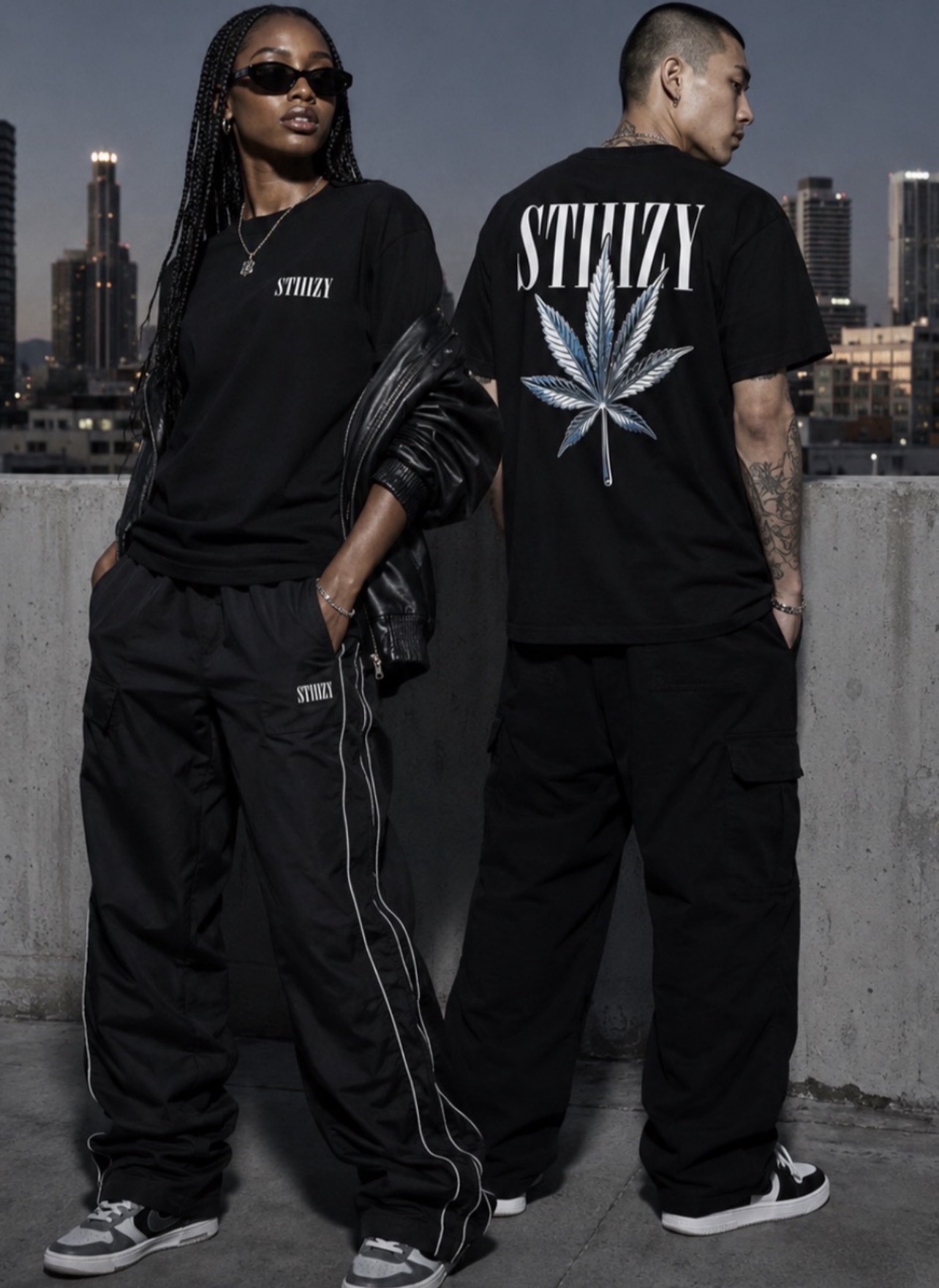 STIIIZY rooftop night apparel editorial